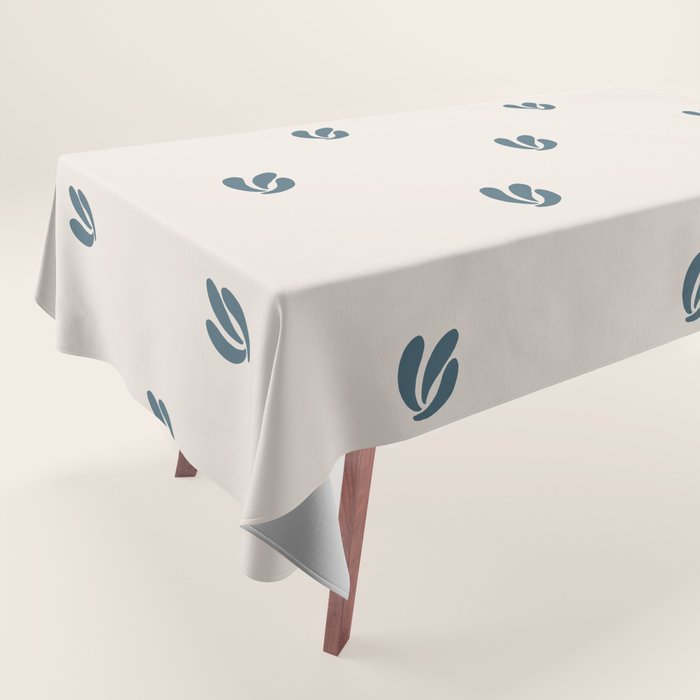 Leafy pattern - teal Tablecloth Gallery Image 1