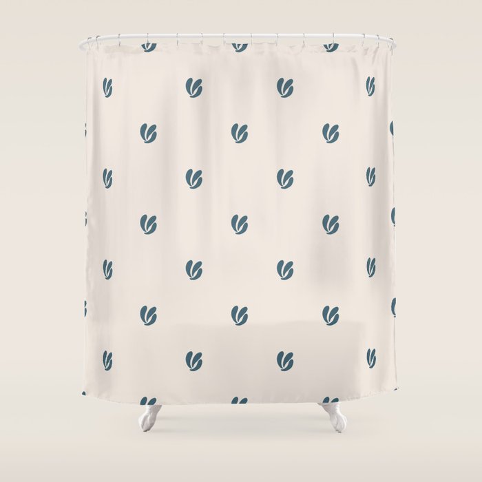 Leafy pattern - teal Shower Curtain Gallery Image 1