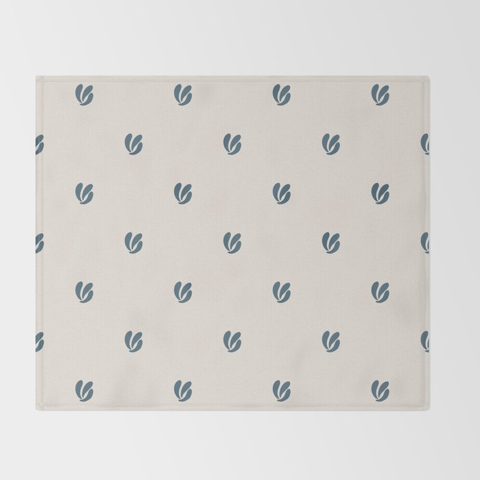 Leafy pattern - teal Throw Blanket Gallery Image 2