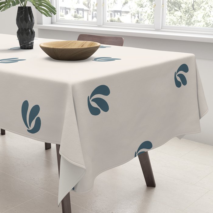 Leafy pattern - teal Tablecloth Gallery Image 3