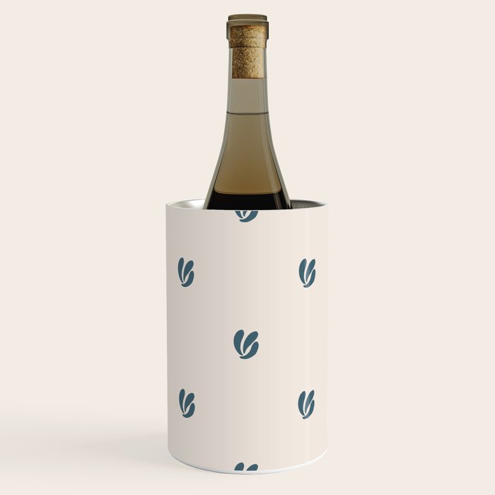 Leafy pattern - teal Wine Chiller Gallery Image 1