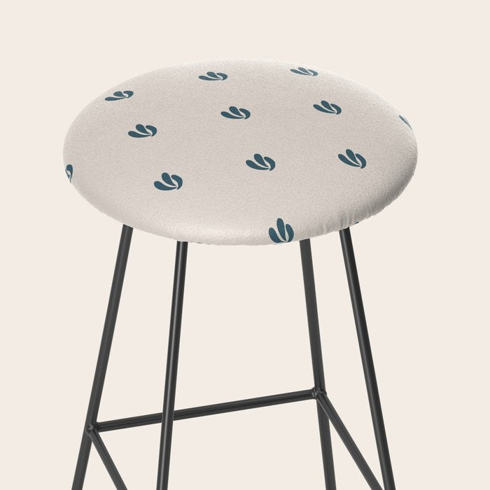 Leafy pattern - teal Stool Gallery Image 2