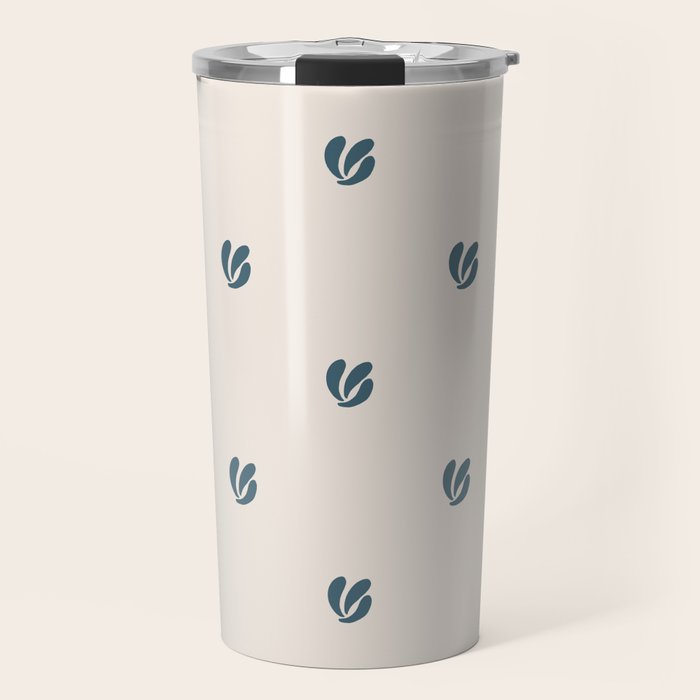 Leafy pattern - teal Travel Mug Gallery Image 1