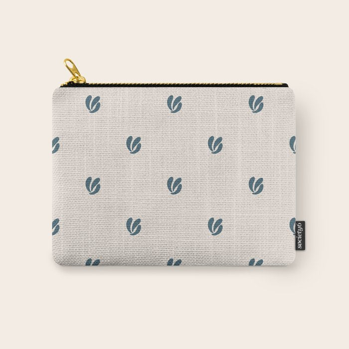 Leafy pattern - teal Carry All Pouch Gallery Image 1