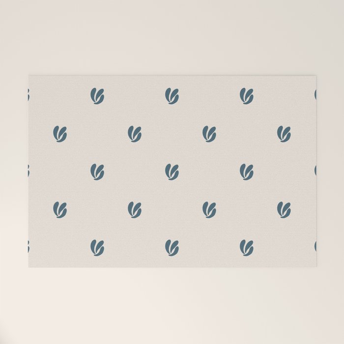 Leafy pattern - teal Welcome Mat Gallery Image 1