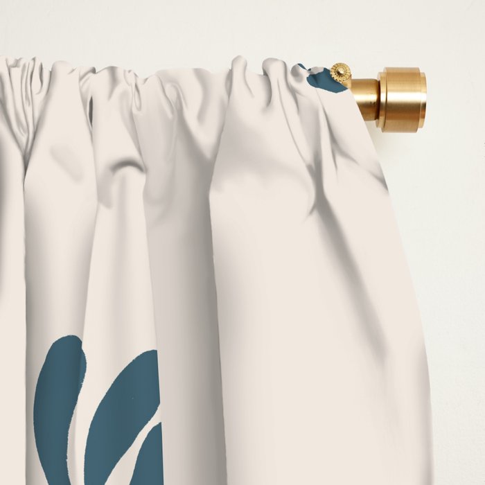 Leafy pattern - teal Window Curtain Gallery Image 2