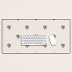 Leafy pattern - teal Desk Mat Gallery Image 1