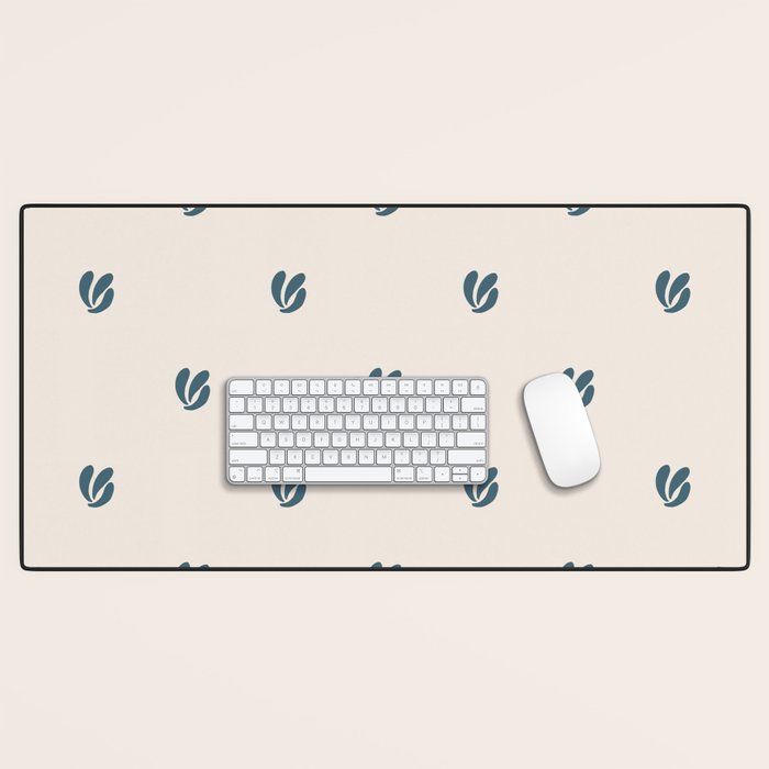 Leafy pattern - teal Desk Mat Gallery Image 1