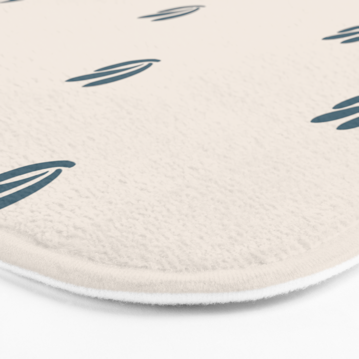 Leafy pattern - teal Bath Mat Gallery Image 3