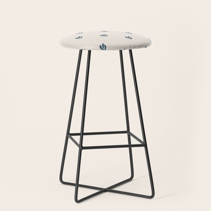 Leafy pattern - teal Stool Gallery Image 1