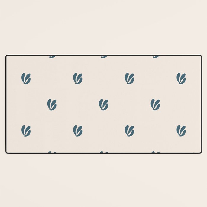 Leafy pattern - teal Desk Mat Gallery Image 3