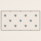 Leafy pattern - teal Desk Mat Gallery Image 3