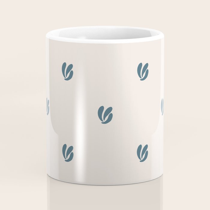 Leafy pattern - teal Coffee Mug Gallery Image 4