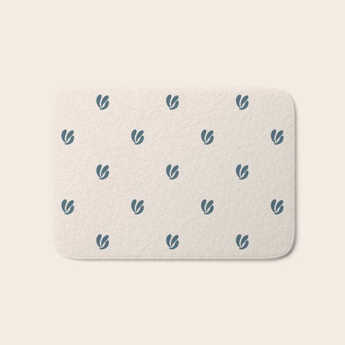 Leafy pattern - teal Bath Mat Gallery Image 1