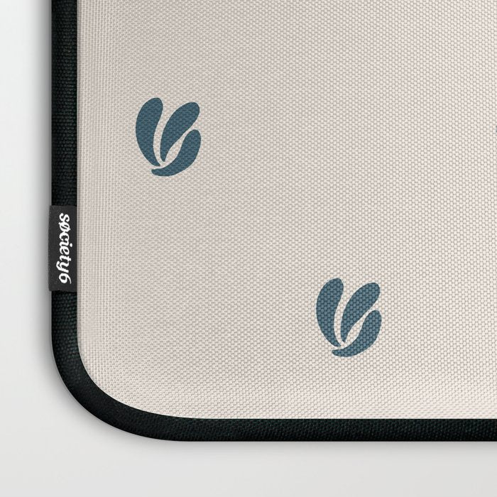 Leafy pattern - teal Laptop Sleeve Gallery Image 3