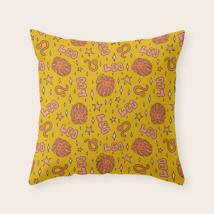 Leo Print Throw Pillow Gallery Image 1