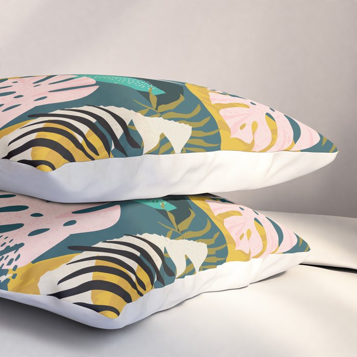 Collage contemporary tribal floral hawaiian pattern. Pillow Sham Gallery Image 3