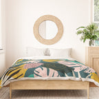 Collage contemporary tribal floral hawaiian pattern. Duvet Cover Gallery Image 3