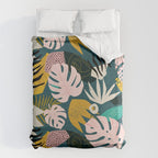 Collage contemporary tribal floral hawaiian pattern. Duvet Cover Gallery Image 6