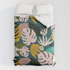 Collage contemporary tribal floral hawaiian pattern. Comforter Gallery Image 6