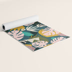 Collage contemporary tribal floral hawaiian pattern. Yoga Mat Gallery Image 2