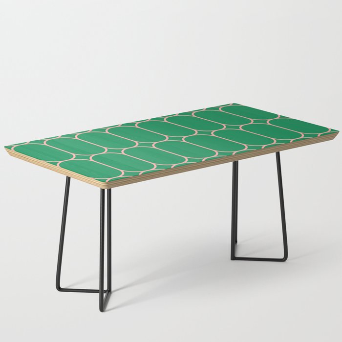 Mod Pods Retro Geometric Pattern in Bright Green and Pink Coffee Table Gallery Image 1