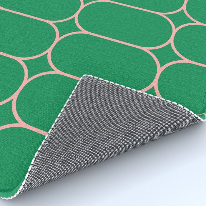 Mod Pods Retro Geometric Pattern in Bright Green and Pink Rug Gallery Image 4