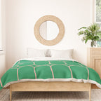 Mod Pods Retro Geometric Pattern in Bright Green and Pink Duvet Cover Gallery Image 3