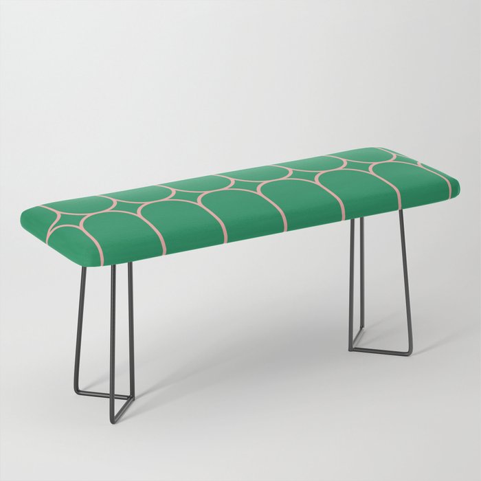 Mod Pods Retro Geometric Pattern in Bright Green and Pink Bench Gallery Image 1