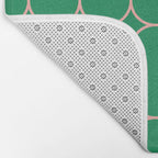 Mod Pods Retro Geometric Pattern in Bright Green and Pink Bath Mat Gallery Image 2