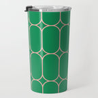 Mod Pods Retro Geometric Pattern in Bright Green and Pink Travel Mug Gallery Image 3