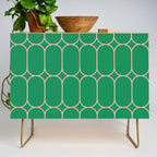 Mod Pods Retro Geometric Pattern in Bright Green and Pink Credenza Gallery Image 1