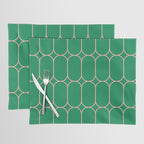 Mod Pods Retro Geometric Pattern in Bright Green and Pink Placemat Gallery Image 1