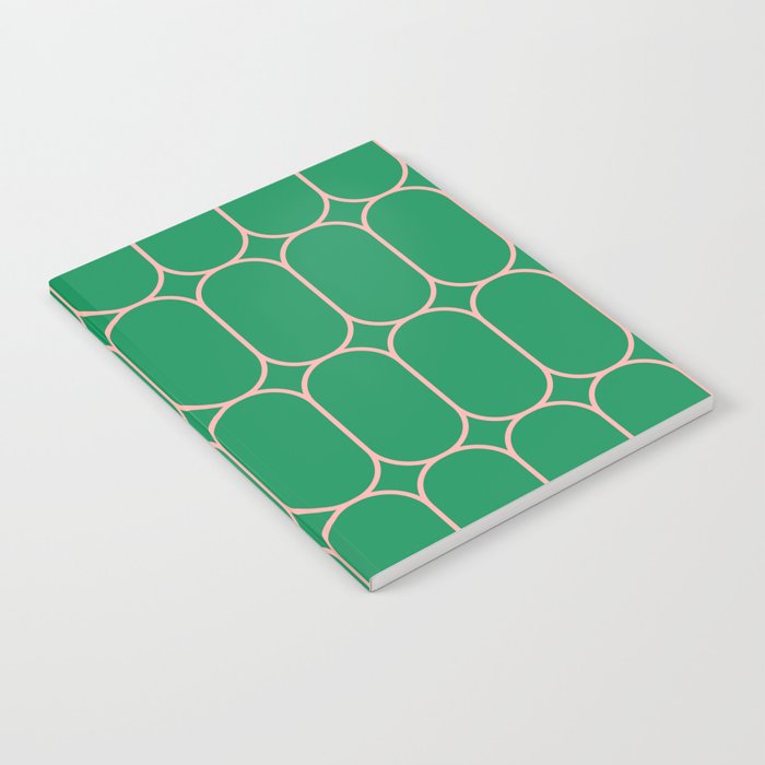 Mod Pods Retro Geometric Pattern in Bright Green and Pink Notebook Gallery Image 1
