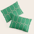 Mod Pods Retro Geometric Pattern in Bright Green and Pink Pillow Sham Gallery Image 3