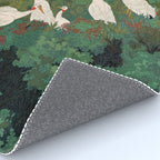 Japandi Wall Art Maximalist japanese chinoiserie Bird wabi sabi green Heron Painting for living room Rug Gallery Image 4