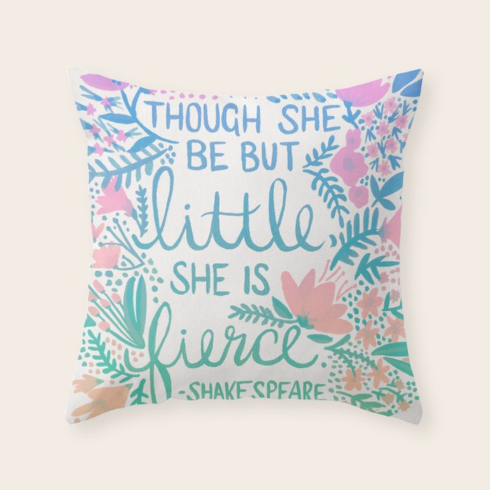 Little & Fierce - Lavender Mint OmbrÃ© Throw Pillow Gallery Image 1