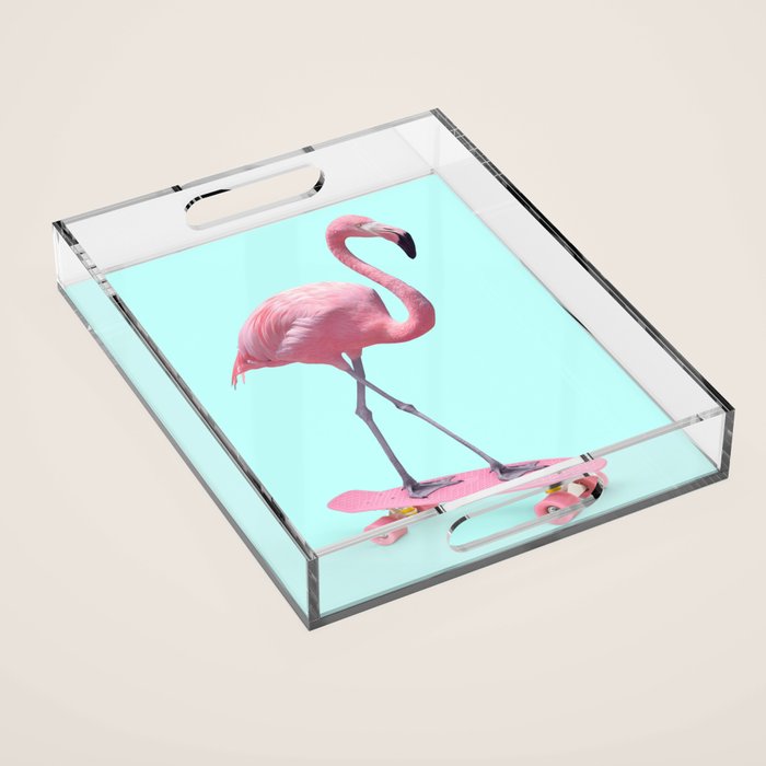 SKATE FLAMINGO Acrylic Tray Gallery Image 1