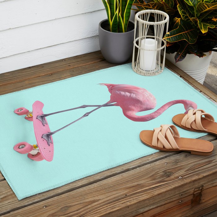 SKATE FLAMINGO Outdoor Rug Gallery Image 2