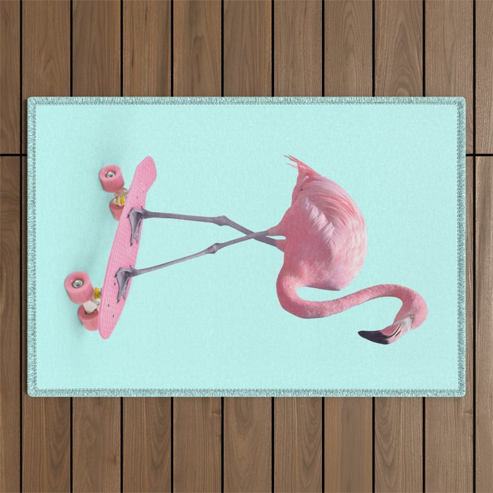 SKATE FLAMINGO Outdoor Rug Gallery Image 1