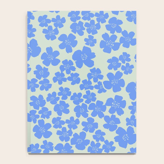 Blue flower blossom scatter on soft green Notebook Gallery Image 4