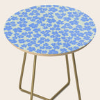 Blue flower blossom scatter on soft green Side Table Gallery Image 2