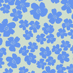 Blue flower blossom scatter on soft green Coffee Mug Gallery Image 2