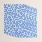 Blue flower blossom scatter on soft green Wrapping Paper Gallery Image 3