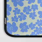 Blue flower blossom scatter on soft green Laptop Sleeve Gallery Image 3