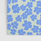 Blue flower blossom scatter on soft green Poster Gallery Image 3