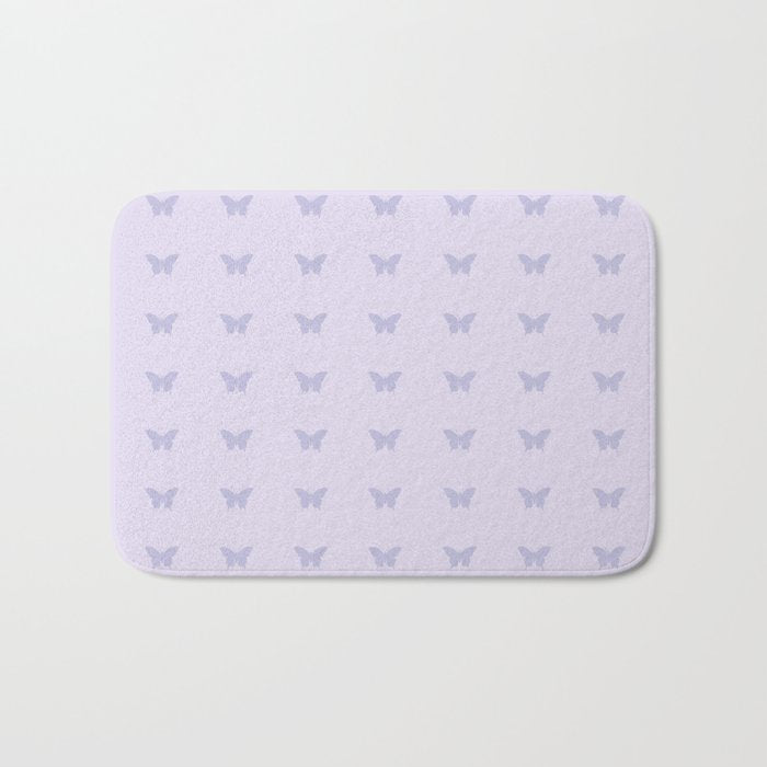 Butterfly Pattern - Lilac Purple Bath Mat Gallery Image 1