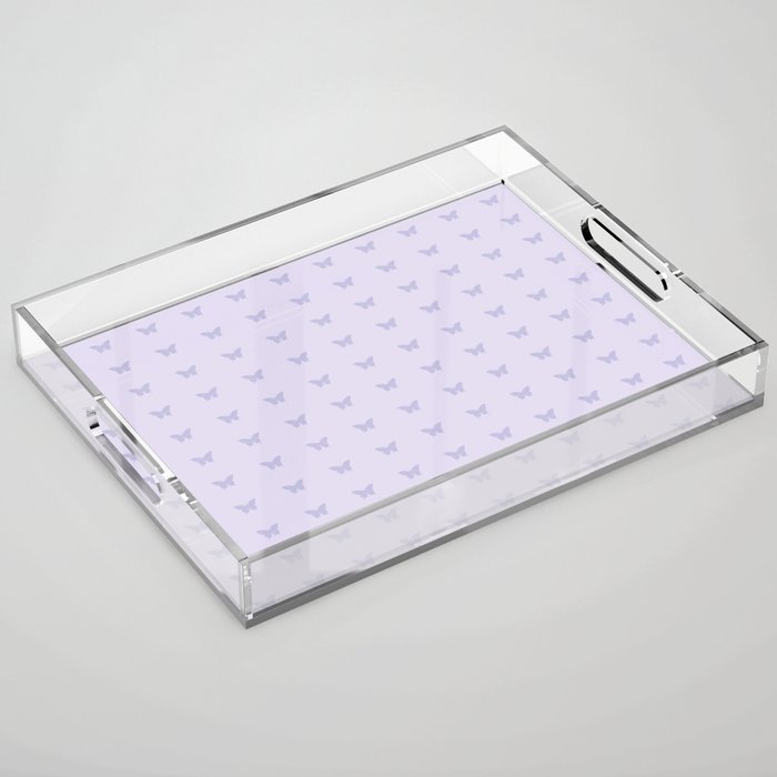 Butterfly Pattern - Lilac Purple Acrylic Tray Gallery Image 1