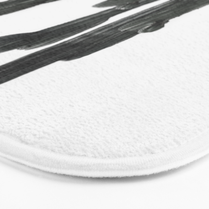 Black and White Cactus Bath Mat Gallery Image 3