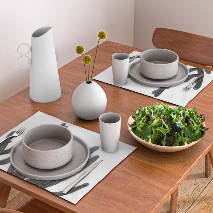 Black and White Cactus Placemat Gallery Image 2